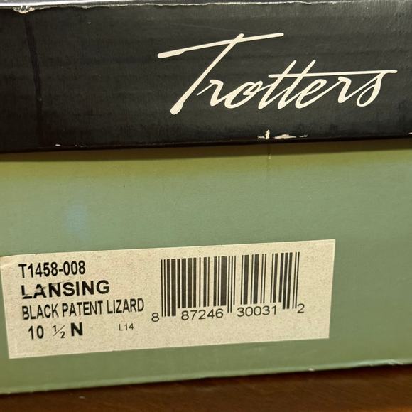 Trotters Lansing Black Patent Lizard Women's Wedge Pump Size 10.5 Narrow - Picture 8 of 8